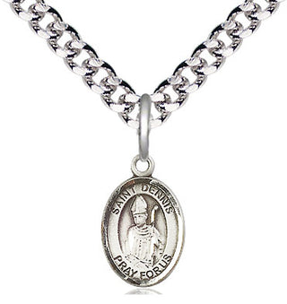 Pewter Saint Dennis Medal Religious and Catholic Jewelry Engraved Catholic Saint Jewelry