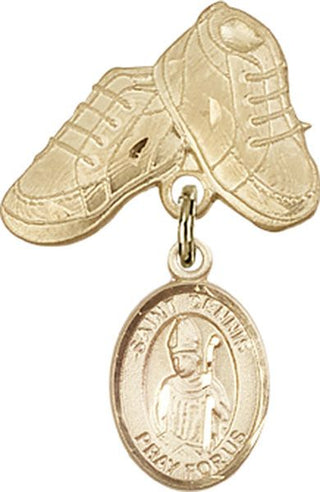 14kt Gold Filled Baby Boots St. Dennis Baby Badge - Engravable