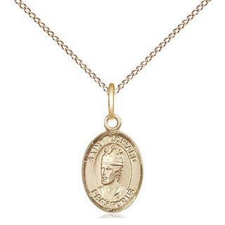 14kt Gold Saint Edward the Confessor Medal Engraved Catholic Saint Jewelry