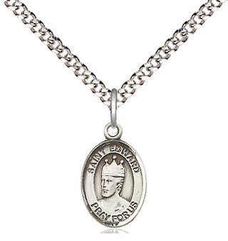 Pewter Saint Edward the Confessor Medal Religious and Catholic Jewelry Engraved Catholic Saint Jewelry