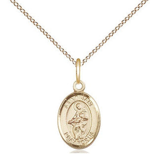 14kt Gold Saint Jane of Valois Medal Engraved Catholic Saint Jewelry