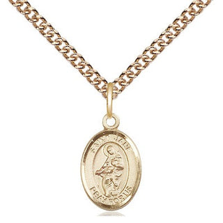 14kt Gold Saint Jane of Valois Medal Engraved Catholic Saint Jewelry