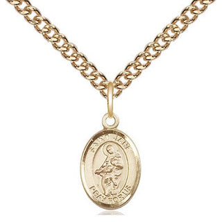 14kt Gold Saint Jane of Valois Medal Engraved Catholic Saint Jewelry