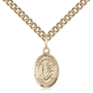 14kt Gold Saint Dominic de Guzman Medal Engraved Catholic Saint Jewelry