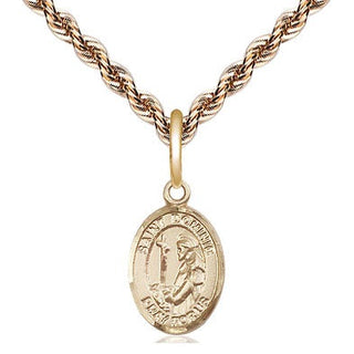 14kt Gold Saint Dominic de Guzman Medal Engraved Catholic Saint Jewelry
