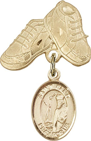 14kt Gold Baby Boots St. Elmo Baby Badge - Engravable