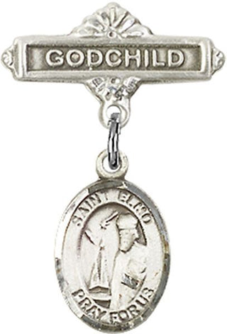 Sterling Silver Godchild St. Elmo Baby Badge - Engravable