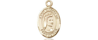 14kt Gold Saint Elizabeth of Hungary Medal Engraved Catholic Saint Jewelry