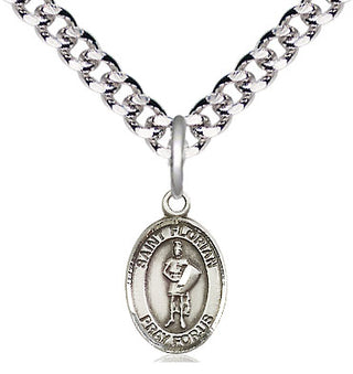 Pewter Saint Florian Medal Religious and Catholic Jewelry Engraved Catholic Saint Jewelry
