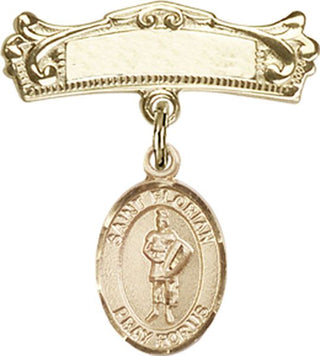 14kt Gold Filled Badge Pin St. Florian Baby Badge - Engravable