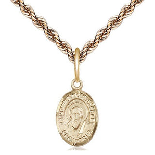 14kt Gold Saint Francis de Sales Medal Engraved Catholic Saint Jewelry