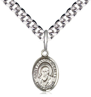 Pewter Saint Francis de Sales Medal Religious and Catholic Jewelry Engraved Catholic Saint Jewelry