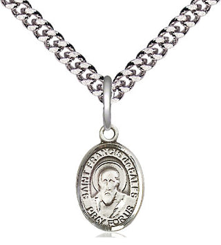 Pewter Saint Francis de Sales Medal Religious and Catholic Jewelry Engraved Catholic Saint Jewelry