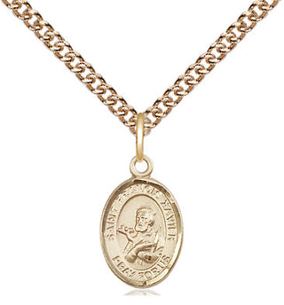14kt Gold Saint Francis Xavier Medal Engraved Catholic Saint Jewelry