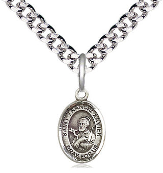 Pewter Saint Francis Xavier Medal Religious and Catholic Jewelry Engraved Catholic Saint Jewelry