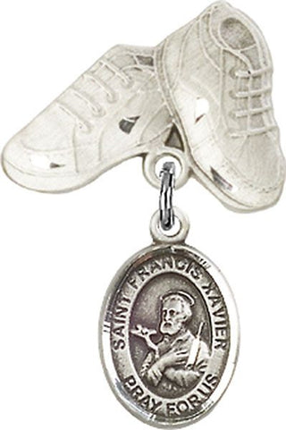Sterling Silver Baby Boots St. Francis Xavier Baby Badge - Engravable