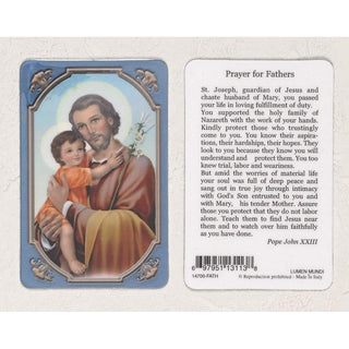 Bulk Daily Inspiration Plastic Prayer Card - Saint Joseph - Father