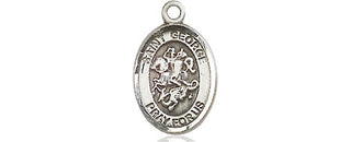 Pewter Saint George Medal Engraved Catholic Saint Jewelry