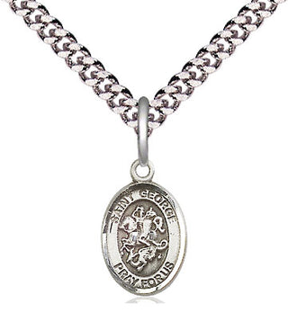 Pewter Saint George Medal Religious and Catholic Jewelry Engraved Catholic Saint Jewelry
