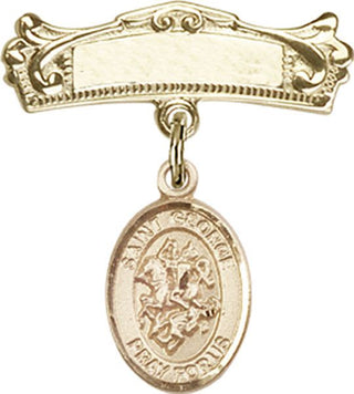 14kt Gold Filled Badge Pin St. George Baby Badge - Engravable
