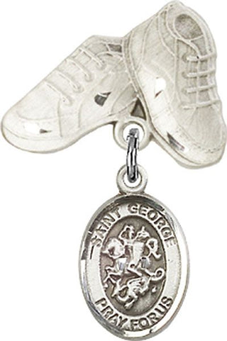 Sterling Silver Baby Boots St. George Baby Badge - Engravable