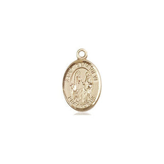 14kt Gold Filled Saint Genevieve Medal Engraved Catholic Saint Jewelry