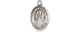 Pewter Saint Genevieve Medal Engraved Catholic Saint Jewelry