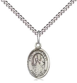 Pewter Saint Genevieve Medal Religious and Catholic Jewelry Engraved Catholic Saint Jewelry