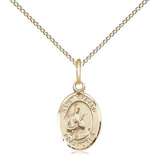 14kt Gold Saint Gerard Majella Medal Engraved Catholic Saint Jewelry