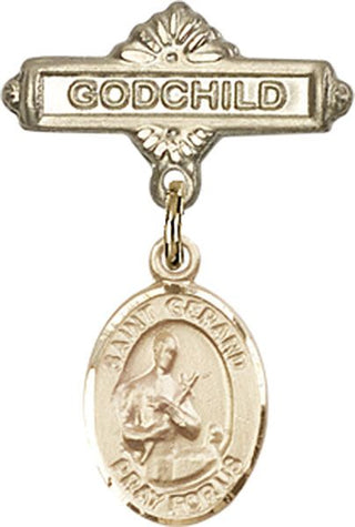 14kt Gold Filled Godchild St. Gerard Majella Baby Badge - Engravable
