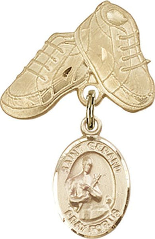 14kt Gold Filled Baby Boots St. Gerard Majella Baby Badge - Engravable