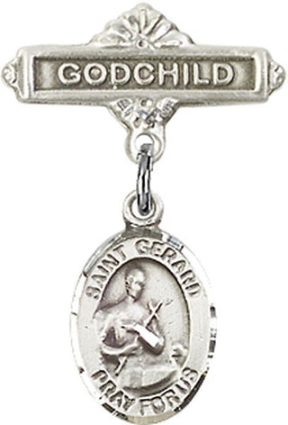 Sterling Silver Godchild St. Gerard Majella Baby Badge - Engravable