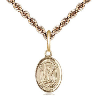 14kt Gold Saint Helen Medal Engraved Catholic Saint Jewelry
