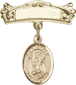 14kt Gold Badge Pin St. Helen Baby Badge - Engravable