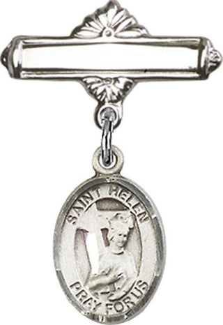 Sterling Silver Polished Badge Pin St. Helen Baby Badge - Engravable