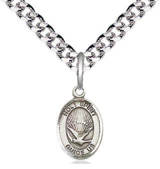 Pewter Holy Spirit Medal Religious and Catholic Jewelry Engraved Catholic Saint Jewelry