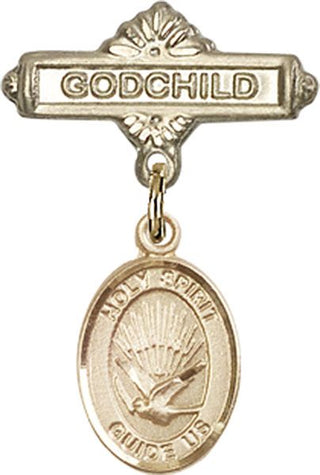 14kt Gold Filled Godchild Holy Spirit Baby Badge - Engravable