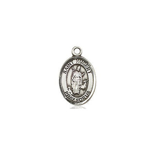 Pewter Saint Hubert of Liege Medal Engraved Catholic Saint Jewelry