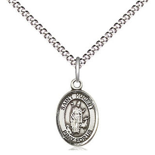 Pewter Saint Hubert of Liege Medal Religious and Catholic Jewelry Engraved Catholic Saint Jewelry