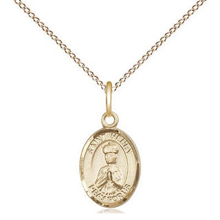14kt Gold Saint Henry II Medal Engraved Catholic Saint Jewelry