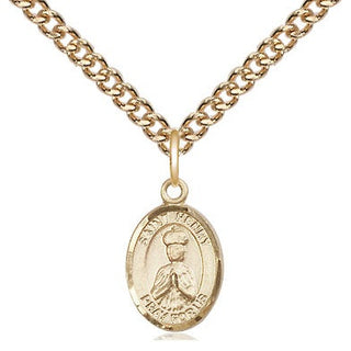 14kt Gold Saint Henry II Medal Engraved Catholic Saint Jewelry