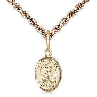 14kt Gold Saint Henry II Medal Engraved Catholic Saint Jewelry