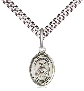 Pewter Saint Henry II Medal Religious and Catholic Jewelry Engraved Catholic Saint Jewelry