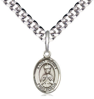 Pewter Saint Henry II Medal Religious and Catholic Jewelry Engraved Catholic Saint Jewelry