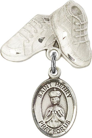 Sterling Silver Baby Boots St. Henry II Baby Badge - Engravable
