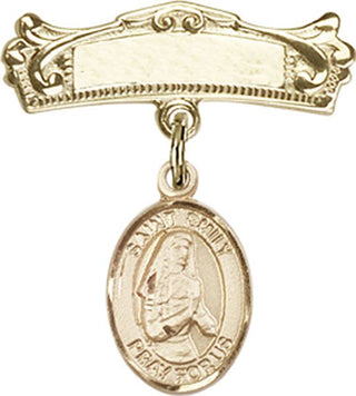 14kt Gold Badge Pin St. Emily de Vialar Baby Badge - Engravable