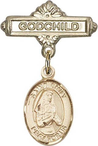 14kt Gold Godchild St. Emily de Vialar Baby Badge - Engravable