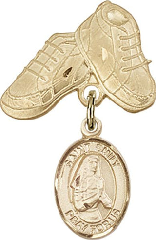 14kt Gold Baby Boots St. Emily de Vialar Baby Badge - Engravable