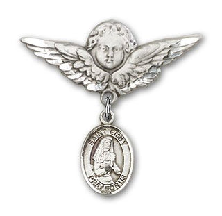 Sterling Silver Large Angel w/Wings St. Emily de Vialar Baby Badge - Engravable