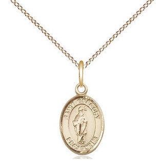 14kt Gold Saint Gregory the Great Medal Engraved Catholic Saint Jewelry